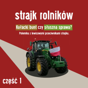 Grafika przedstawiająca traktor z polską flagą.